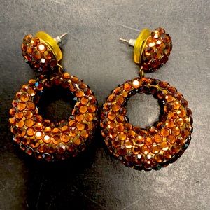 Brown crystal earrings